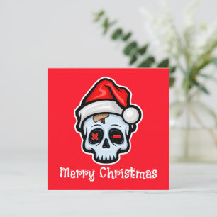 Funny Christmas Skull, Merry Christmas Invitation