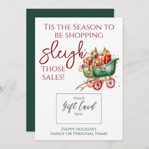 Funny Christmas Sleigh Gift Voucher Holder Holiday Card