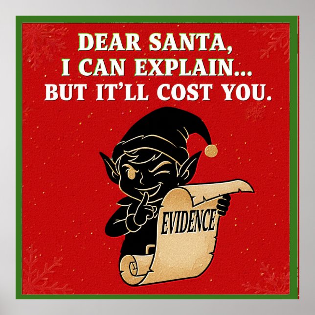 funny christmas slogan  design poster (Front)