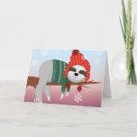 funny christmas sloth holiday card