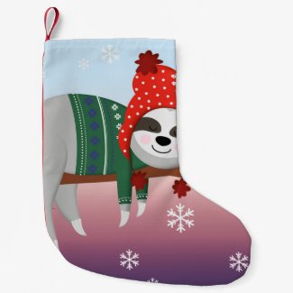 funny christmas sloth small christmas stocking