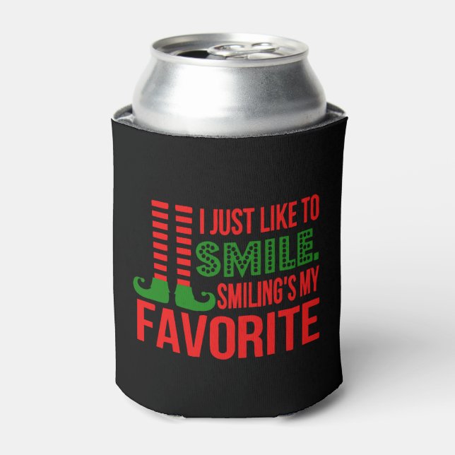 funny christmas smile can cooler (Can Front)