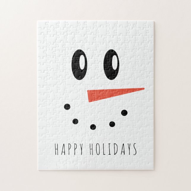 Funny Christmas Snowman Face Jigsaw Puzzle (Vertical)