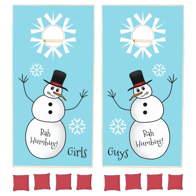 Funny Christmas snowman holiday fun Cornhole Set (Set)