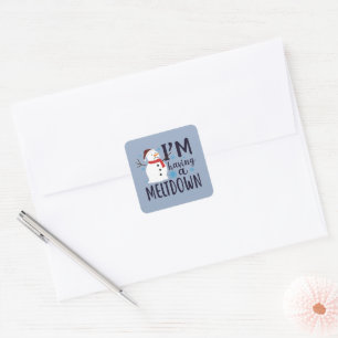 Funny Christmas snowman Holiday Square Sticker