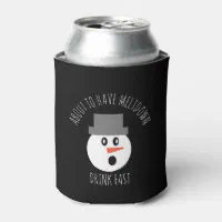 Cute Snowman Holiday Christmas Beer Soda Can Cooler