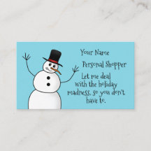 Funny Christmas snowman personal shopping
