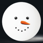 Funny Christmas Snowman Ping Pong Ball<br><div class="desc">Happy snowman face design for your holiday ping-pong tournaments.</div>