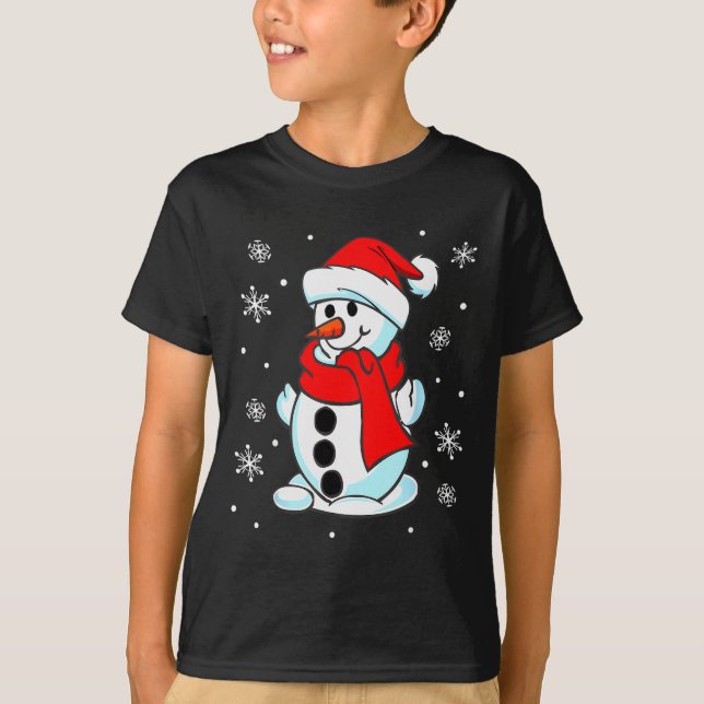 Funny Christmas Snowman Tee Cute Santa Men Women K (Front)