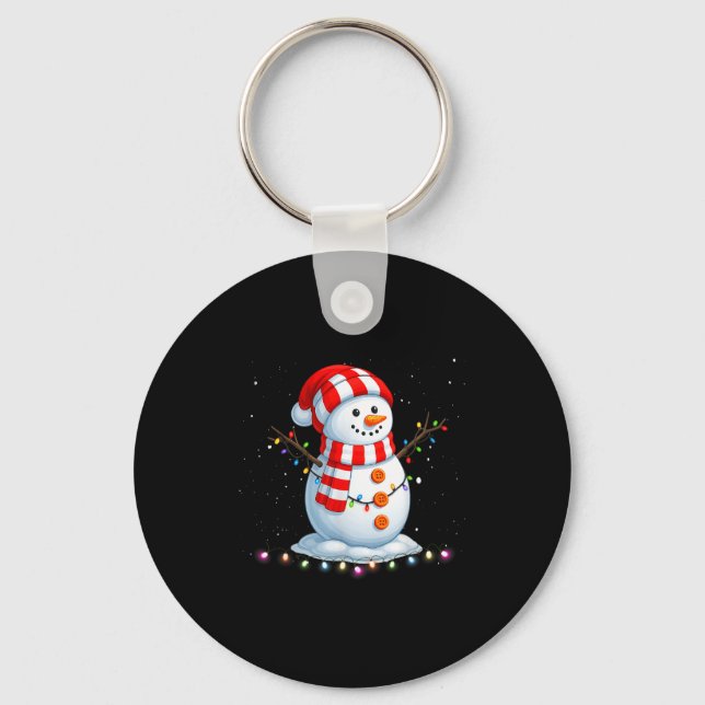 Funny Christmas Snowman Tee Cute Santa Men Women K Keychain (Front)