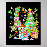 Funny Christmas Snowman Topper Tree Holiday Family Poster
