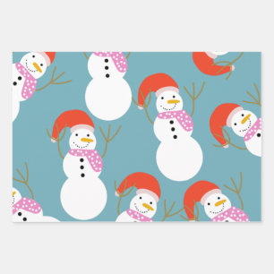 Funny Christmas Snowman Wrapping Paper Sheets