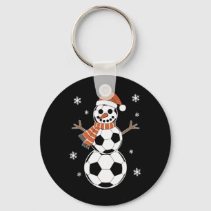 Funny Christmas Soccer Bylls As Snowman Men Boys K Keychain