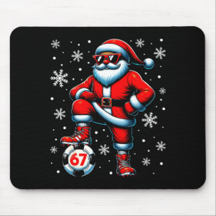 Funny Christmas Soccer Cool Santa Claus 6 7 Meme T Mouse Pad