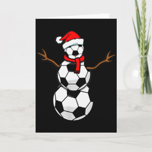 Funny Christmas Soccer Santa Snowman Card
