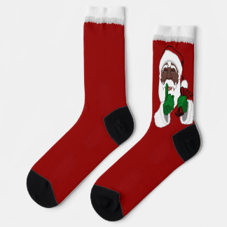 Funny Christmas Socks African Santa Socks Custom