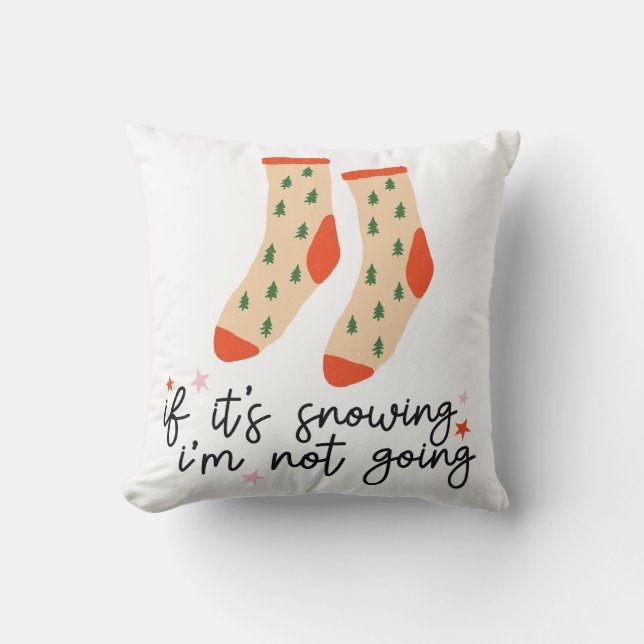 Funny Christmas Socks Saying Throw Pillow (Front)