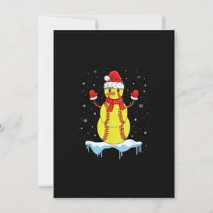 Funny Christmas Softball Santa Snowman Invitation