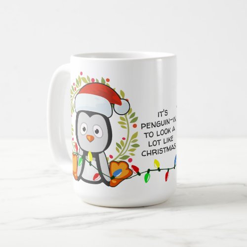 Funny Christmas Song Pun Penguin Coffee Mug