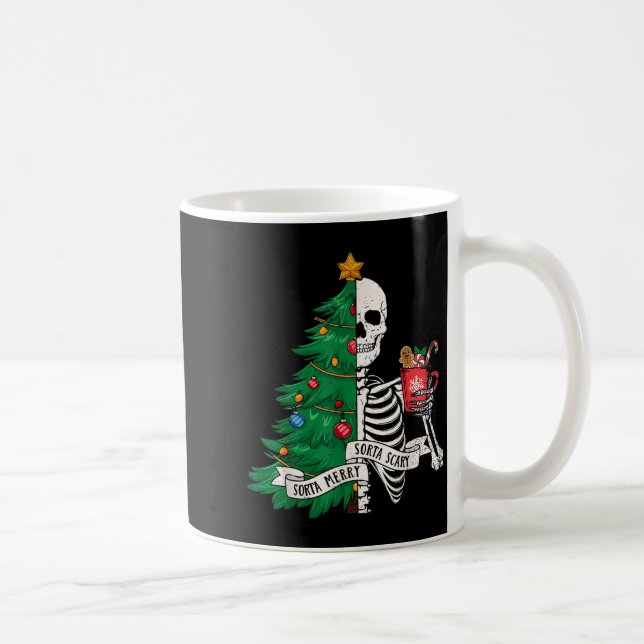 Funny Christmas Sorta Merry Sorta Y Skeleton Xmas  Coffee Mug (Right)