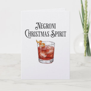 Funny Christmas Spirit Negroni Holiday Cocktail  Card