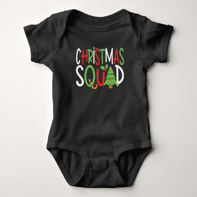 Funny Christmas Squad Family Holiday  Baby Bodysuit (Front)