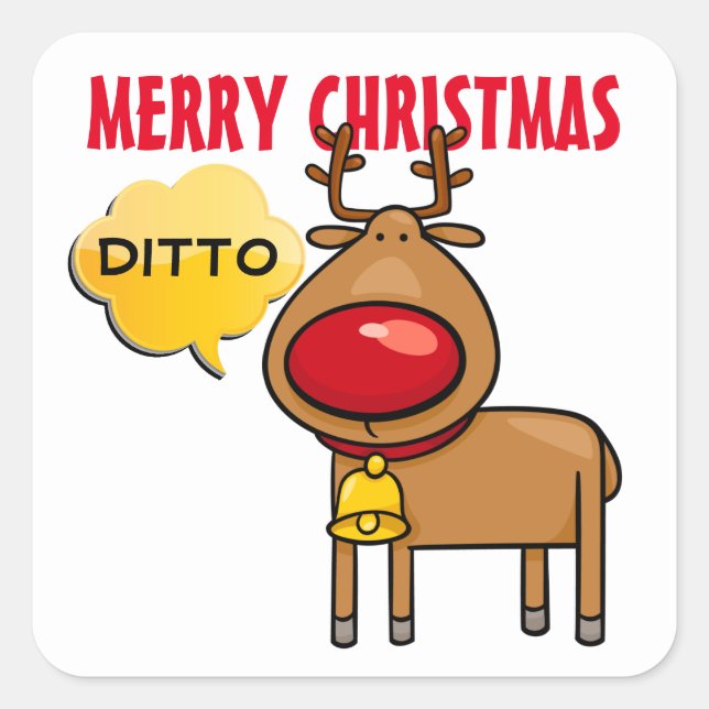 Funny Christmas Square Sticker (Front)