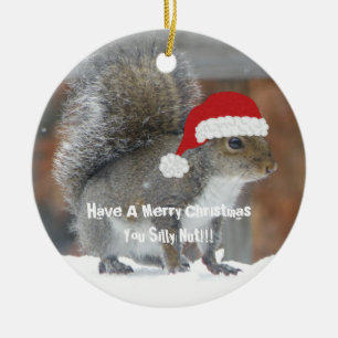 Funny Christmas Squirrel Ornament
