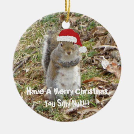 Funny Christmas Squirrel Ornament