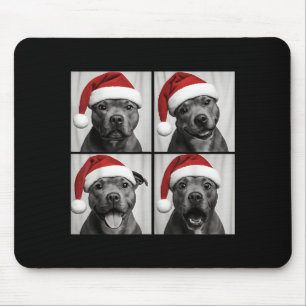 Funny Christmas Staffordshire Bull Terrier Santa P Mouse Pad