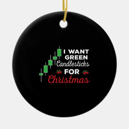 Funny Christmas Stock Market Trading Ceramic Ornament