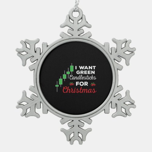 Funny Christmas Stock Market Trading Snowflake Pewter Christmas Ornament