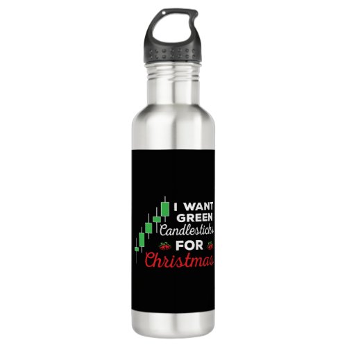 Funny Christmas Stock Market Trading Stainless Steel Water Bottle