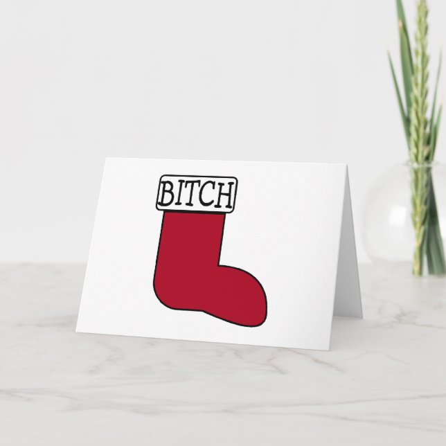 Funny Christmas Stocking Holiday Card (Front)