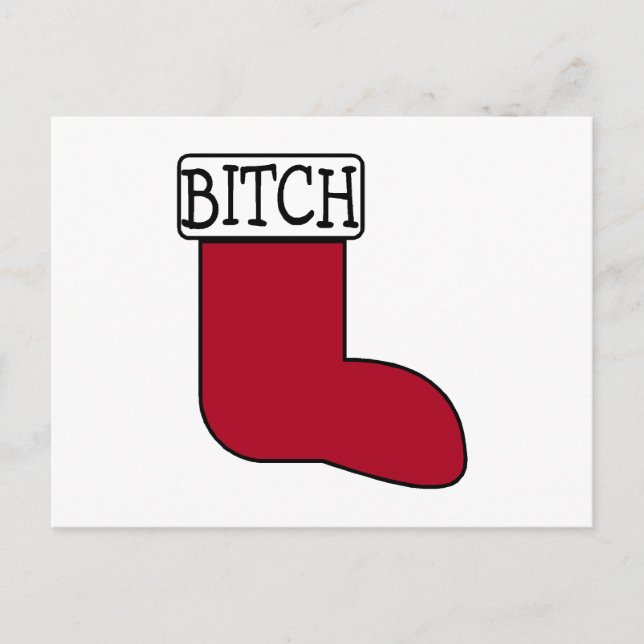 Funny Christmas Stocking Holiday Postcard (Front)