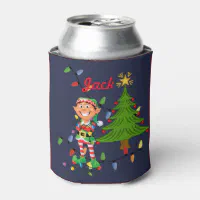 holiday cheer beer can cooler, beer koozie, stocking stuffer christmas