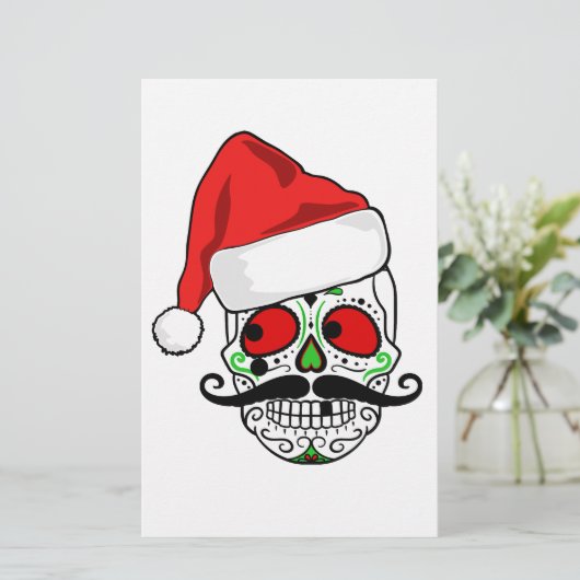 Funny Christmas Sugar Skull (Standing Front)