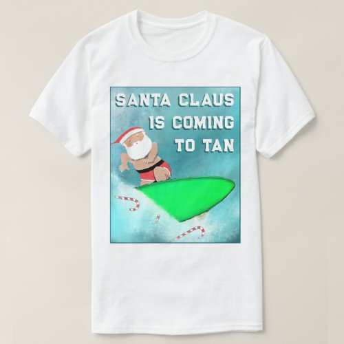 Funny Christmas Surfing T_Shirt