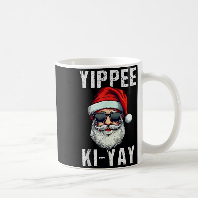 Funny Christmas Sweater Yippee-ki-yay Xmas , Uni-a Coffee Mug (Right)