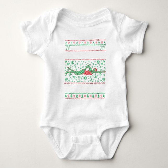 FUNNY CHRISTMAS SWIMMING QUOTES UGLY SWEATER (Front)