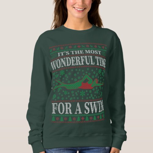 FUNNY CHRISTMAS SWIMMING QUOTES UGLY SWEATER