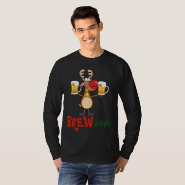 Funny Christmas T for BEER Lovers- Get LIT Rudolph T-Shirt