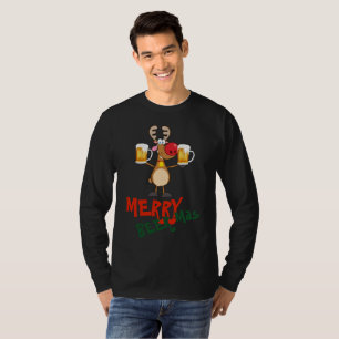 Funny Christmas T for BEER Lovers- Get LIT Rudolph T-Shirt