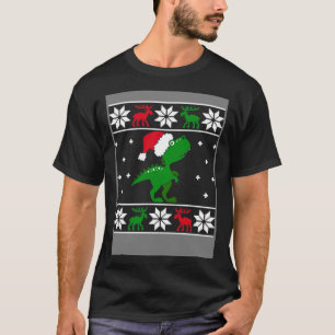 Funny Christmas T-Rex Dinosaur Ugly Sweater Style 