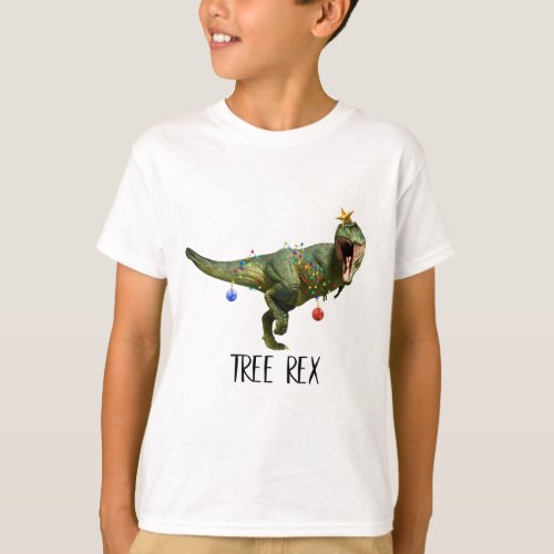 Funny Christmas T_Rex Tree Dinosaur T_Shirt