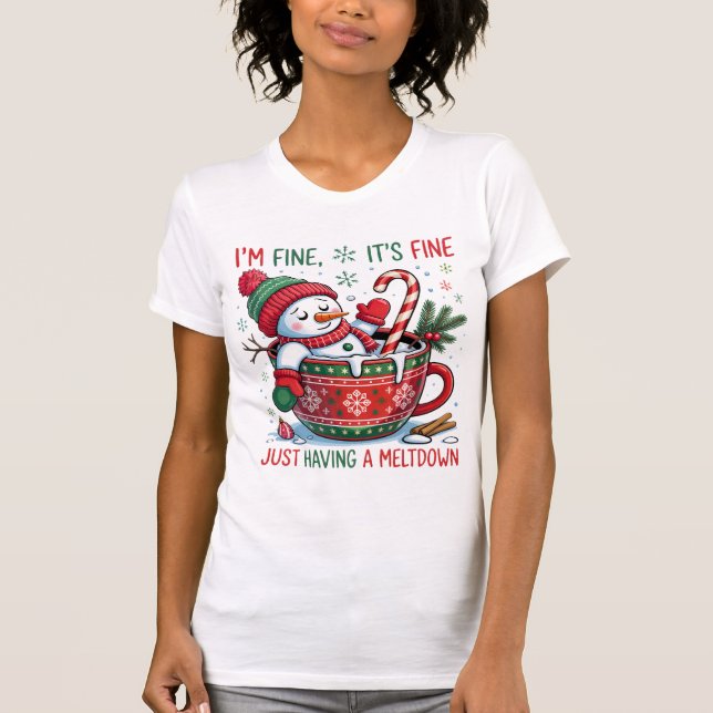 Funny Christmas T-Shirt – “I'm Fine, It's Fine (Front)