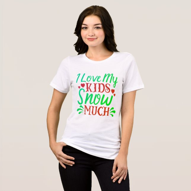 Funny Christmas t-shirt showcasing love for kids Tri-Blend Shirt (Front Full)