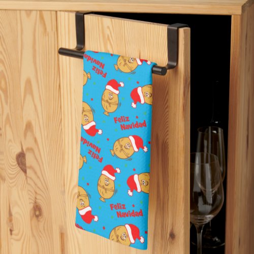 Funny Christmas Tamales Pattern Kitchen Towel