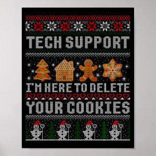 Funny Christmas Tech Suprt Computer Poster
