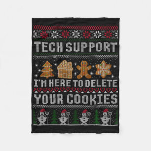Funny Christmas Tech Suprt Computer T Shirt Fleece Blanket